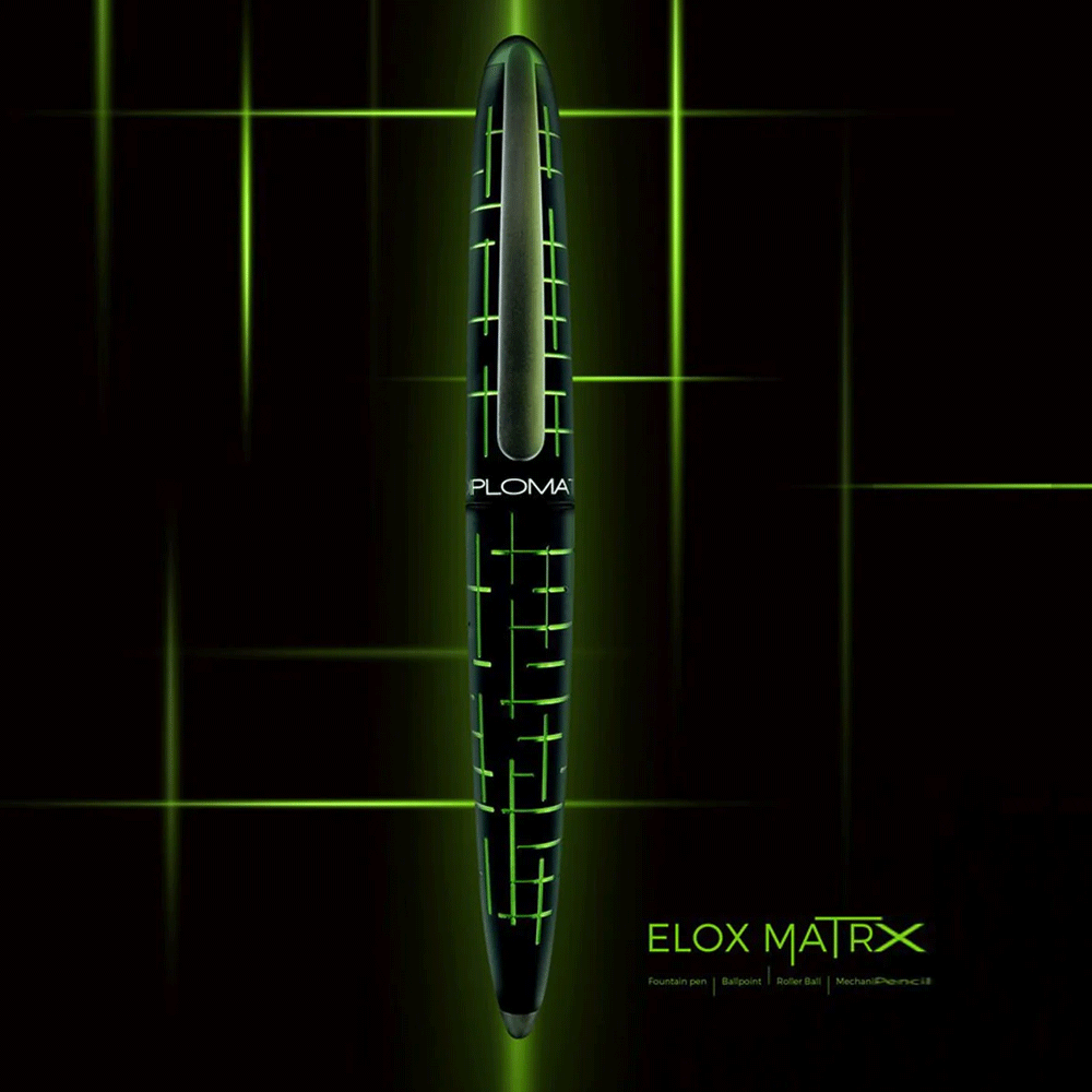DIPLOMAT, Ballpoint Pen - Elox Matrix GREEN. — SWASTIK penn