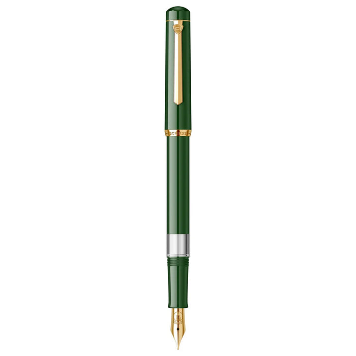 SCRIKSS, Fountain Pen - 419 Piston Filler DARK GREEN GT.