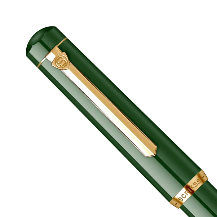 SCRIKSS, Fountain Pen - 419 Piston Filler DARK GREEN GT.