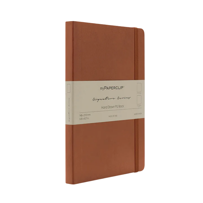 myPAPERCLIP, NoteBook - SIGNATURE Series 192 Pages PU Tan.