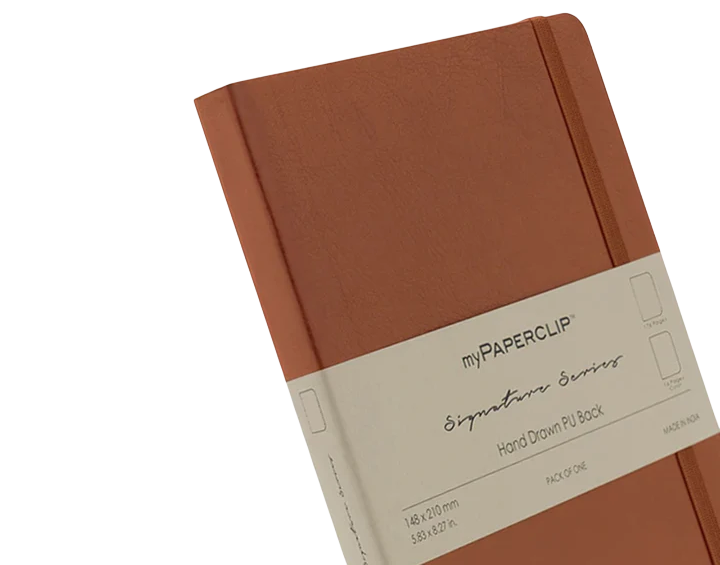 myPAPERCLIP, NoteBook - SIGNATURE Series 192 Pages PU Tan.